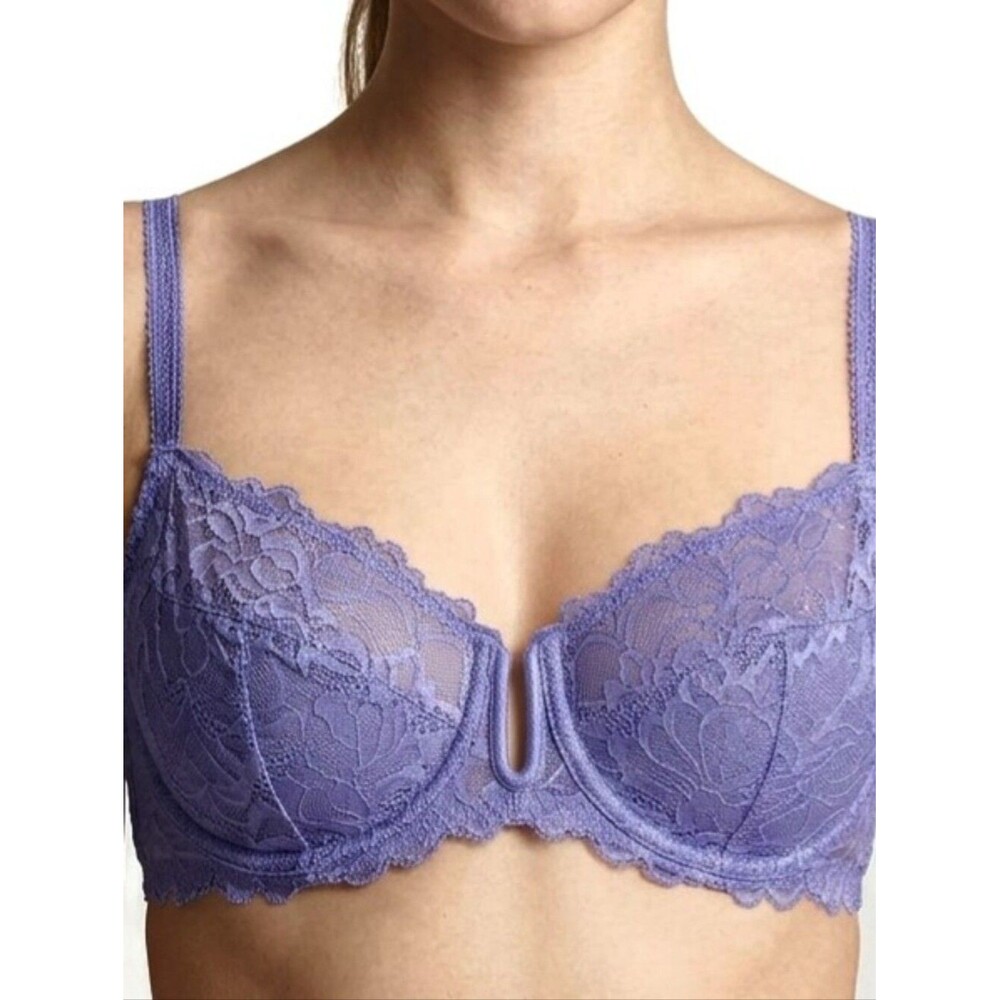 Auden Bra 36D Purple Lavender Lace Unlined Balconette Underwire Unpadded